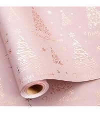Burymento Pink Wrapping Paper Roll, Metallic Holographic Star Gift Wrap for Birthday, Valentines, Mothers day, Graduation, Wedding, Fathers day, Baby Shower, Christmas (17 IN x 32.8 FT) B0D9NFKFFC