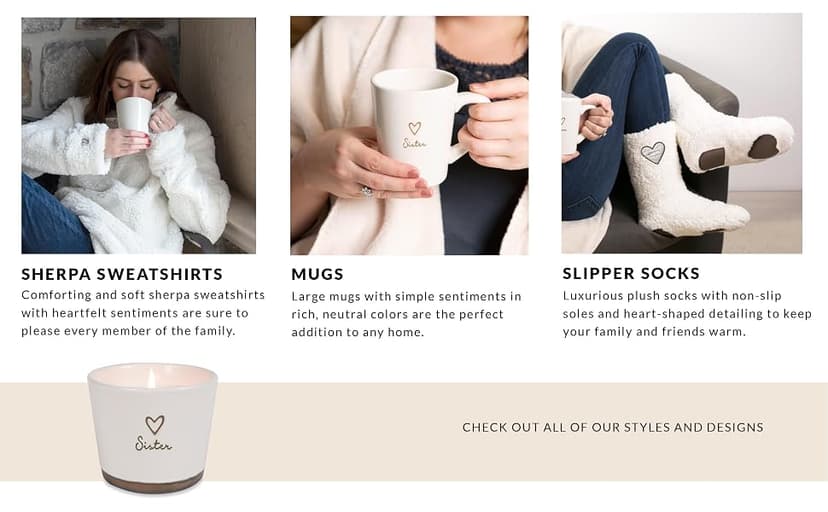 Pavilion Grandma Coffee Mug - Stoneware Coffee Cups for Grandmothers with Heart Tag - Ideal for Daily Use with "Grandma" Text Design - Microwave & Dishwasher Compatible - Cream, 15 oz
