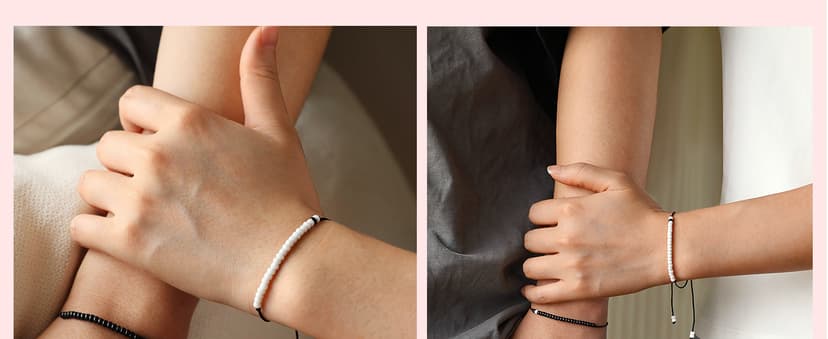 UNGENT THEM Pinky Promise Matching Bracelet for Couples Soulmate Man Distance Relationship Gifts for Women Men Him Her…