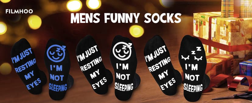 FilmHOO Birthday Gifts for Men Fathers Day Dad Gifts for Dad Christmas Stocking Stuffers for Men Him Valentines Funny Socks