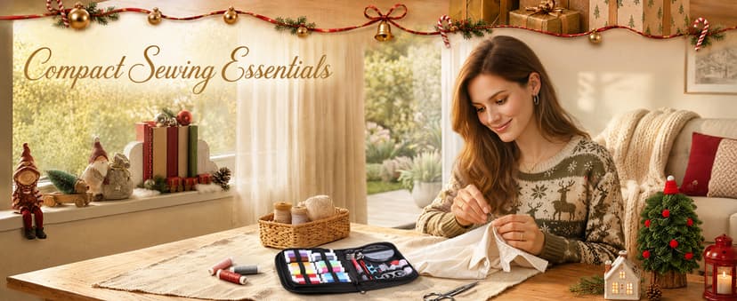 White Elephant Gifts for Women Mom Grandma Boy, Sewing Supplies, Needle and Thread Kit, Portable for Travel, Beginner (Black) Coquimbo Sewing Kit for Adults, Christmas Stocking Stuffers for Teen Girls B0BXKB7QF6
