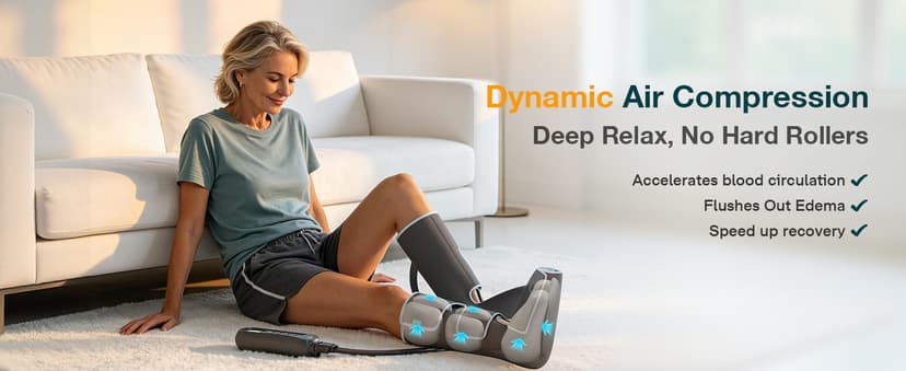 Leg Massager with Heat and Compression Helpful for Vericose Veins, Fatigue, Cramps, Swelling, Edema ALLJOY Leg Massager for Circulation and Pain Relief FSA,Gifts for Men Women B0DH1GWKJ6