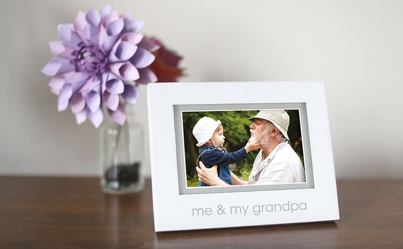Pearhead Me and My Grandpa Picture Frame, Baby Keepsake Photo, Gender-Neutral Nursery Décor, First Father's Day, Grandparents Gift, White