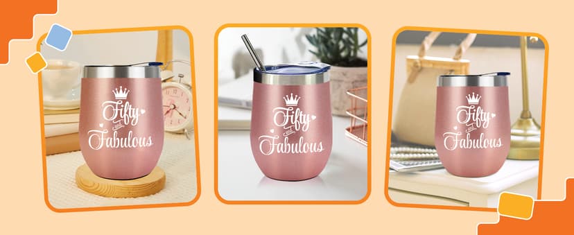 NewEleven 60th Birthday Wine Tumbler - 1965 Birthday Gift For Women | 12 Oz Capacity | Happy 60th Celebration Gift | For Mom, Wife, Aunt