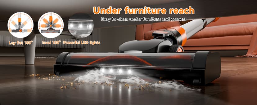 23Ft Corded Vacuum Cleaner, 600W Powerful Self-Standing Stick Vacuum for Home with 20Kpa Suction, 2 Speeds Lightweight Household Vacuum Cleaner for Carpet,Hardwood Floors and Pet Hair