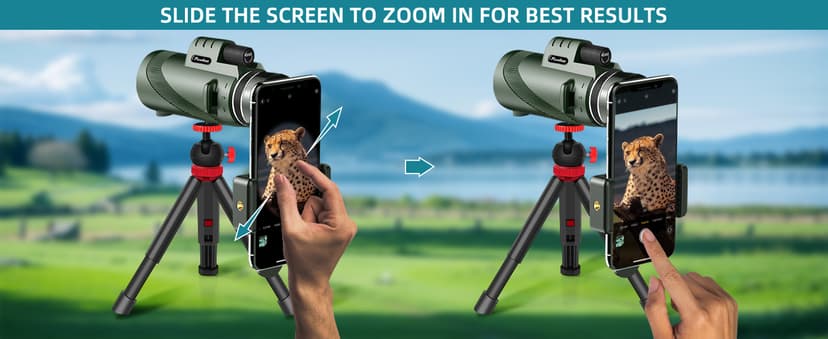 40X60 Monocular Telescope with Smartphone Holder& Tripod, High Power Nitrogen-Filled Monocular for Adults with BAK4 Prism & FMC Lens, HD Monocular Scope for Birdwatching Hiking Concert Travelling