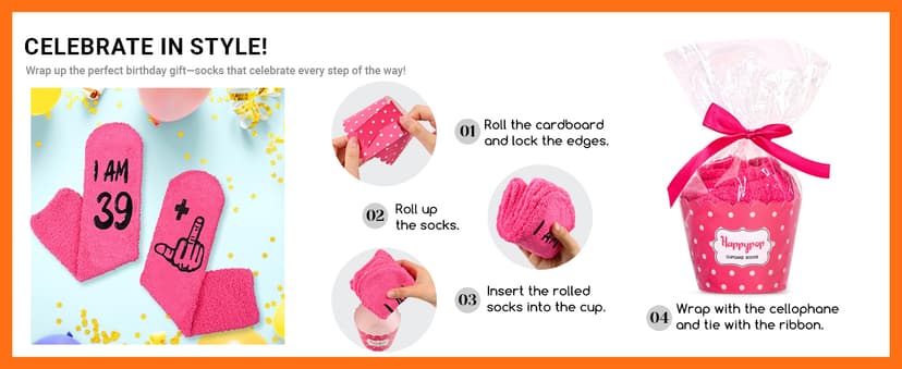 HAPPYPOP Birthday Gifts Ideas for Women - Socks for 36 37 38 39 40 Year Old Woman, Birthday Gifts for Her