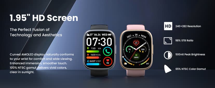 Smart Watch for Men Women (Answer/Make Call), 1.95" Touch Screen Fitness Tracker with Heart Rate/Sleep Monitor, IP68 Waterproof Smartwatch for Android iOS, Fitness Watch with 120+ Sports Modes, Black