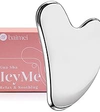 BAIMEI IcyMe Ice Roller for Face and Gua Sha Facial Tool Set, Ice Face Roller Reduces Puffiness Relieves Migraines Skin Care Tools, Self Care Gift for Women - Pink