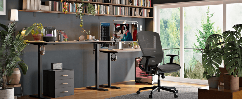 ELABEST T96 Mesh Office Chair,Ergonomic Computer Desk Chair,Sturdy Task Chair- Adjustable Lumbar Support & Armrests,Tilt Function,Comfort Wide Seat,Swivel Home Office Chair