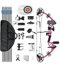 Youth Compound Bow Set 15-45 Lbs for Teens and Beginner, Package with Archery Hunting Equipment, Max Speed 260fps, Adjustable, Right Hand