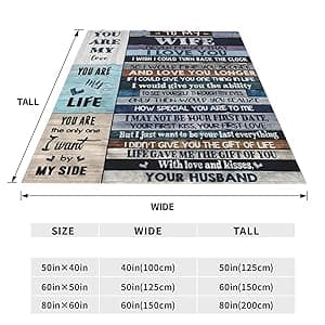Gifts for Wife to My Wife Blanket for Wife Anniversary Birthday Gifts Christmas Valentine's Mother's Day (50"x40")