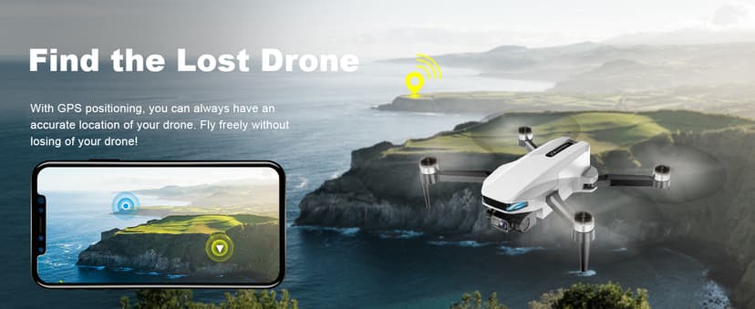 GPS Drone with Camera for Adults, 2K HD GPS Drones with Auto Return, Follow Me, Circle Fly, Waypoint Fly, Optical Flow, Brushless Motor, Foldable 5G Transmission FPV Quadcopter