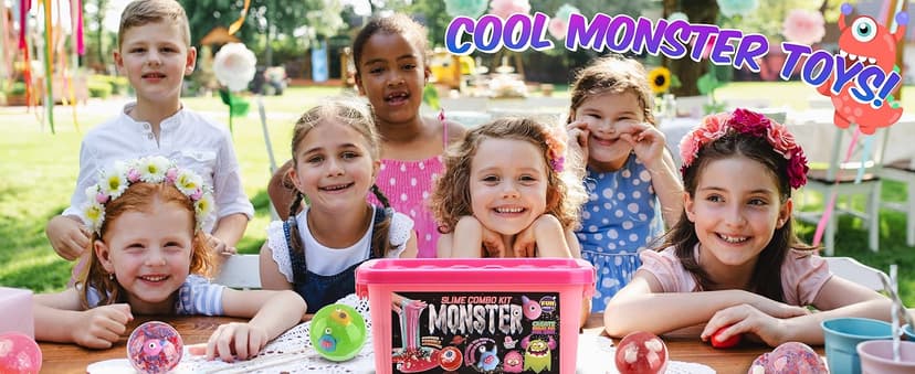 Halloween Toy Monster Slime Kit for Girls Ages 6-12, FunKidz Glow in Dark Slime Making Kit for Kids Make Soft Slime Balls with Photochromic Powder Kid Ideal Party Gifts