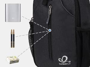 WATERFLY Crossbody Sling Backpack Sling Bag Travel Hiking Chest Bag Daypack (Black)