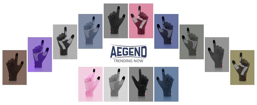 Aegend Lightweight Winter Gloves for Men Women, Warm Running Gloves Touchscreen Thermal Glove Liners for Cold Weather Driving, Cycling & Hiking, Non-Slip, Elastic Cuff, Stretchy, Durable