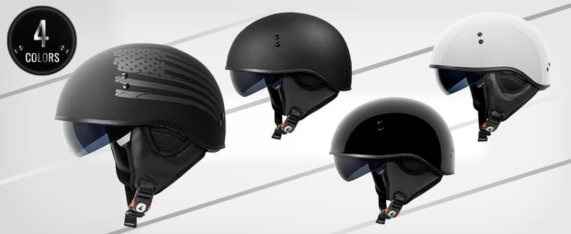 TORC T59/ Sundowner Motorcycle Half Helmet with Magnetic Buckle DOT Approved