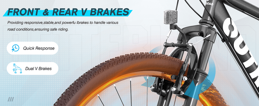 Betterland 26 Inch Mountain Bike, 7-Speed Adult Bike with Dual V Brakes, Outdoor Cycling Bike with High Carbon Steel Frame and Front Suspension, Adjustable Ergonomic Seat for Bicycle