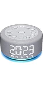 Sound Machine Alarm Clock Brown Noise White Noise Machine Night Light with Dual Alarms Backup Battery 30 Sleeping Sounds for Baby Kids Adults 32 Level Volume 5 Timers 15 Wake Up Sounds Memory Function