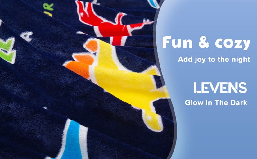 Dinosaur Gifts Toys for Boys Girls - Glow in The Dark Dino Blanket Best Christmas Birthday Valentines Easter Presents for Kids Age 1 2 3 4 5 6 7 8 9 10 Year Old Child Teen Toddler Soft Throw 50"x60"