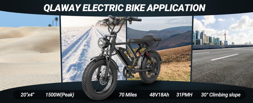 Fat Tire Electric Dirt Bike 750w for Adults 20" Full Suspension Electric Motorcycle Ebikes 48V 18AH Removable Battery,31MPH Top Speed,LED Headlights, Turn Signals,40-70 Miles Range