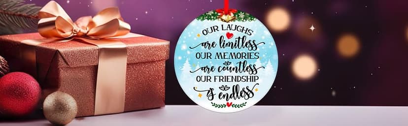 WaaHome Our Friendship is Endless Christmas Ornaments Friend Gifts for Women, Best Friend Ornaments for Christmas Tree Decorations Friendship Gifts for Friends Female Women