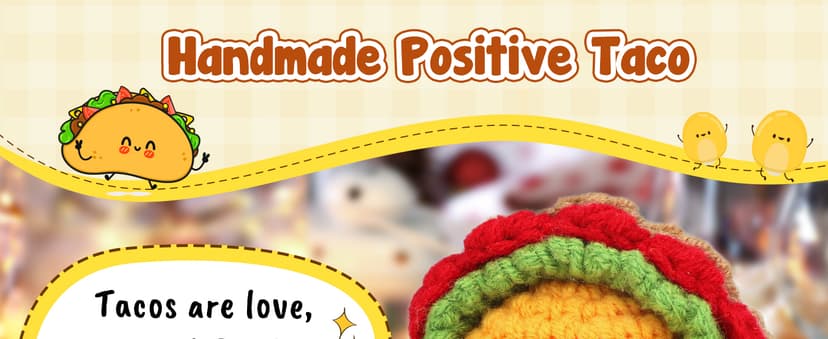 Mini Emotional Taco Support Funny Birthday Gifts for Women Men Mom Dad Husband Daughter Sister Friend Coworker Inspirational Relaxation Gifts Positive Crochet Animals Party Favors Christmas Stuffer