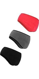 BBTO 3 Pcs Fleece Ear Warmers Muffs for Men Women Headband Ear Muffs Winter Covers for Cold Weather Running Cycling Ski