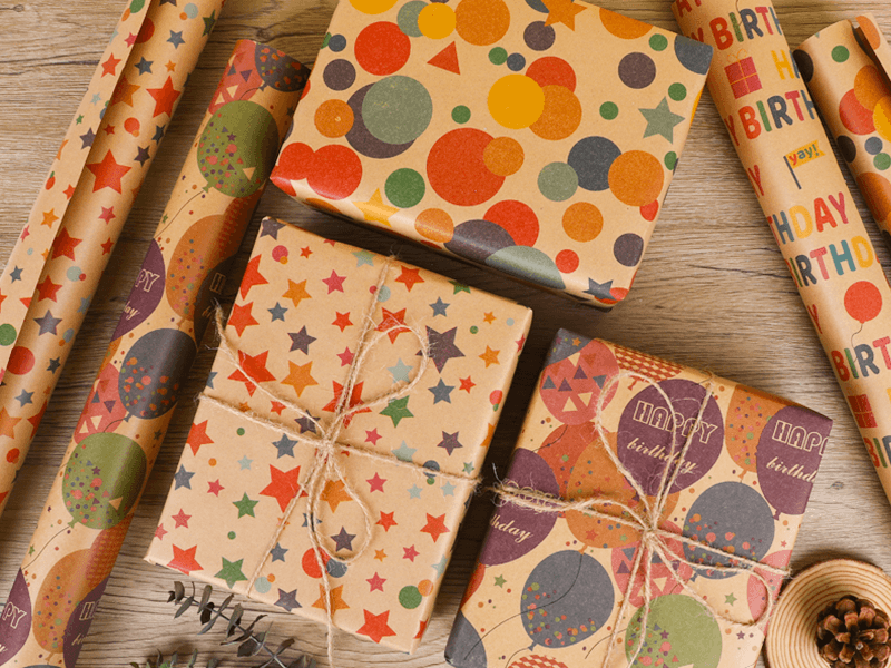 Kraft Wrapping Paper,Colorful Happy Birthday Pattern For Boys Girls, Perfect For Birthday Party, Baby Shower NESCCI Birthday Wrapping Paper,Gift Wrapping Paper Roll-17 inch X 32.8 Feet B0D3X3XZQC