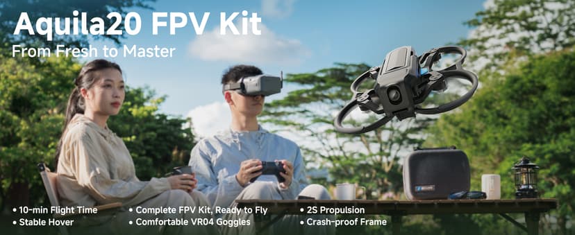 BETAFPV Aquila20 FPV Kit with Altitude Hold Stable Hover, LiteRadio 4 SE Radio Transmitter, VR04 FPV Goggles DVR Supported, 3 Modes 2S Propulsion System Drone RTF for FPV Beginner Fly Indoor Outdoor