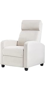 FDW Recliner Sofa Massage Chair Home Theater Seating with Lumbar Support and Padded Backrest for Living Room and Bedroom (Leather, Black)