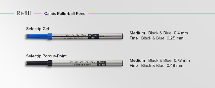 Cross Calais Refillable Ballpoint Pen Presented in a Luxury Gift Box - Medium Point, Black Ink, Polished Chrome