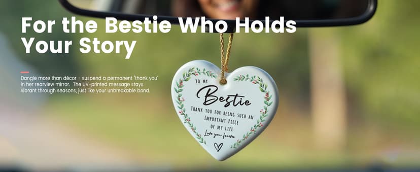 Bestie Gifts for Women Friendship, Best Friend Birthday Gift for Women, Thank You Ornaments, Appreciation Friendship Gifts for Best Friends Lady, BFFs Soul Sister, Bestie Stuff