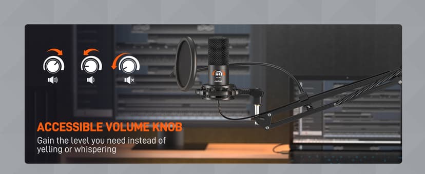 FIFINE Studio Condenser USB Microphone Computer PC Microphone Kit with Adjustable Boom Arm Stand Shock Mount for Instruments Voice Overs Recording Podcasting YouTube Vocal Gaming Streaming-T669