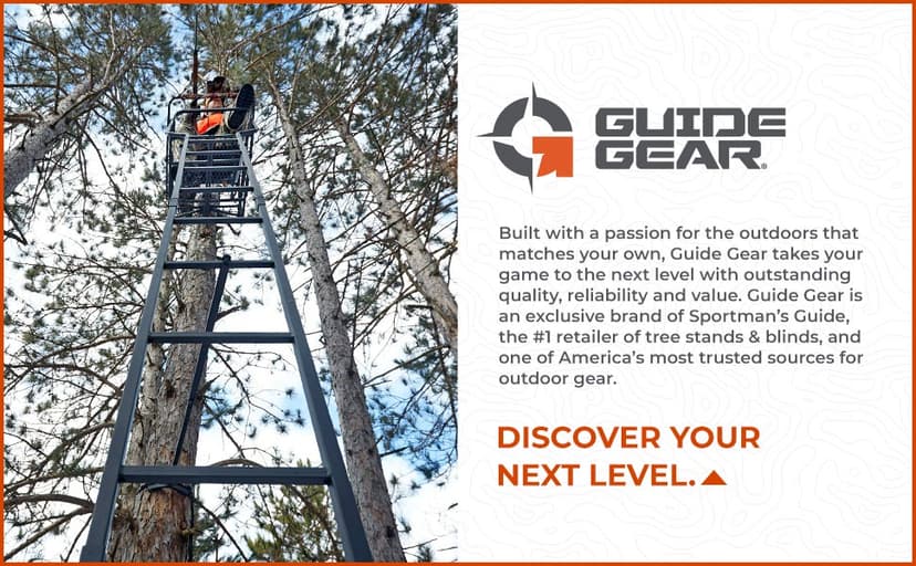 Guide Gear 15.5' Ladder Tree Stand for Hunting with Mesh Seat, Hunting Gear, Equipment, and Accessories