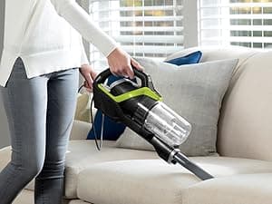 Bissell PowerGlide Slim Corded Vacuum, Powerful Pet Hair Pickup on Carpet & Hard Floors, Lightweight Swivel Steering, 3-in-1 Capabilities with Dusting & Crevice Tool, XL Tank, 3070, Black & Green
