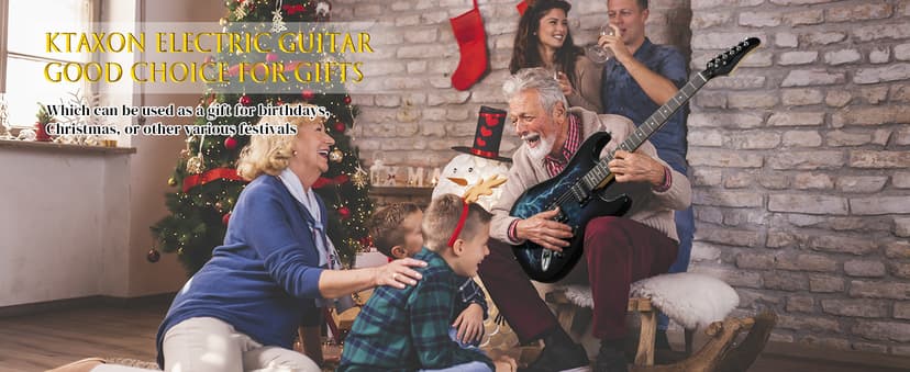 Ktaxon 39 Inch Electric Guitar, Full Size Solid Body H-H Pickups 6 Strings Beginner Guitar Kit With Gig Bag, Strap, Tremolo Arm, Cable & Picks (Black Back)