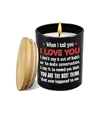 TEEZWONDER Anniversary Wedding Gifts for Women Men - Long Lasting Vanilla Lavender Candle 10 Oz - Birthday Romantic Gifts for Him Her, Girlfriend Boyfriend Birthday Gift Ideas, Gift for Husband Wife