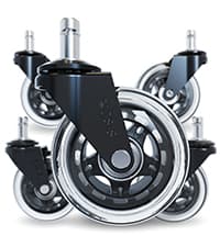 The Office Oasis Original Rollerblade Office Chair Wheels (As Seen On PBS) - Incredibly Smooth & Quiet Casters - Safe for Hardwood Floors & Carpet - Easy Installation with Universal Fit - Set of 5