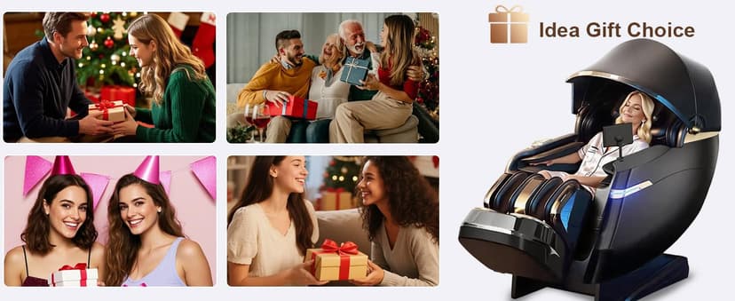 Full Body Zero Gravity Massage Chair, 51'' SL Track with 3 Levels Zero Gravity & Body Scan, 20 Auto Massage Programs, 3D Shiatsu Deep Tissue Massage, Foot Rollers, Airbag, Heating, Yoga Stretch