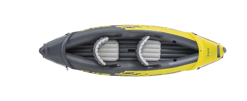 Intex 68307EP Explorer K2 Inflatable Kayak Set: Includes Deluxe 86in Aluminum Oars and High-Output Pump – SuperStrong PVC – Adjustable Seats with Backrest – 400lb Weight Capacity