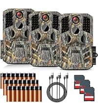 2 Pack Trail Cameras with Night Vision Motion Activated Waterproof,30MP Game Camera,1080P HD Trail Cam with SD Card for Wildlife Monitoring,Outdoor Scouting & Security