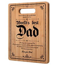 AceThrills Step Dad Gifts for Step Dad Birthday, Christmas, Fathers Day - Engraved Bamboo Cutting Board 12.3"L x 8.7"W x 0.4"Th