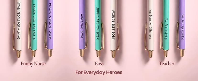 MESMOS 3pcs Fancy Pens, End of Year Teacher Gifts for Women, Difference Maker Gift, Thank You Teacher Gift Pens, Best Teacher's Gifts Supplies, Aesthetic Nice Pen Set, German-Ink 1mm Swiss-Tip B0CPNXYVL6