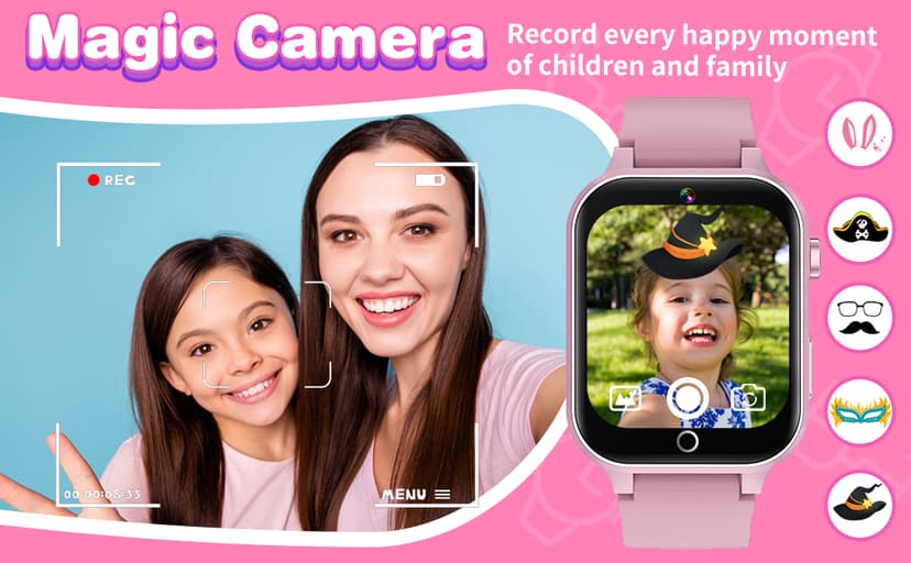 Kids Smart Watch Gift for Girls Age 5-12, 26 Games HD Touch Screen Watches with Video Camera Music Player Pedometer Flashlight 12/24 hr Educational Toys Birthday Gifts for Girls Ages 7 8 9 10