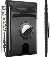 typecase Mens Wallet Card Holder: Pop Up Aluminum Case, Genuine Leather, Smart, RFID Blocking, Slim, Minimalist, Front Pocket - 9-14 Card Capacity | ID Window | Cash Slot (Carbon Fiber)