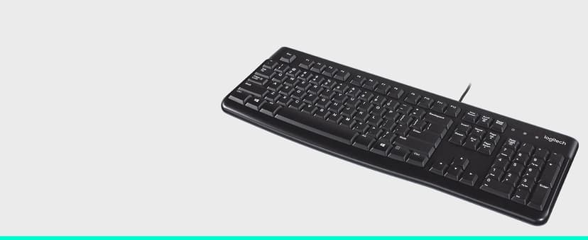 Logitech K120 Wired Keyboard for Windows, USB Plug-and-Play, Full-Size, Spill-Resistant, Curved Space Bar, Compatible with PC, Laptop - Black