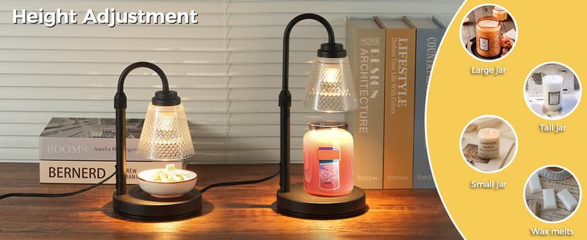 Dimmable Candle Warmer for Jar Candles, Height Adjustable Wax Melt Warmer, Room Decor Desk Lamp, House Warming Gifts New Home Candle Warmer Lamp with Timer Home Decor Birthday Gifts for Women Mom Her B0FRLWC6X9
