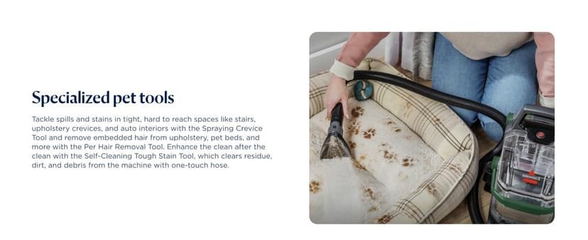 BISSELL Little Green Pet Pro Portable Carpet and Upholstery Deep Cleaner, Car/Auto Detailer with Self-Cleaning Tough Stain, Pet Hair Removal, Crevice Tool (3909)