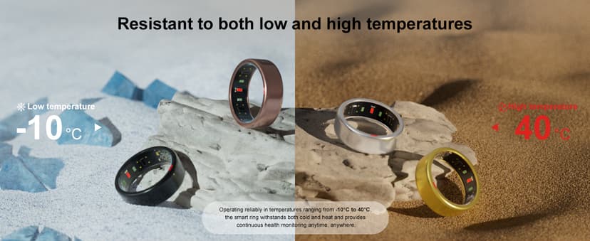 POBOVi Ring OnePlus - Ultra-Thin Titanium Smart Ring - 7 Days Battery Life - Fitness/SPO₂/Stress/HR/Sleep Skin Temperature Tracker - No App Fee - iOS&Android Compatible (Rosegold,7)